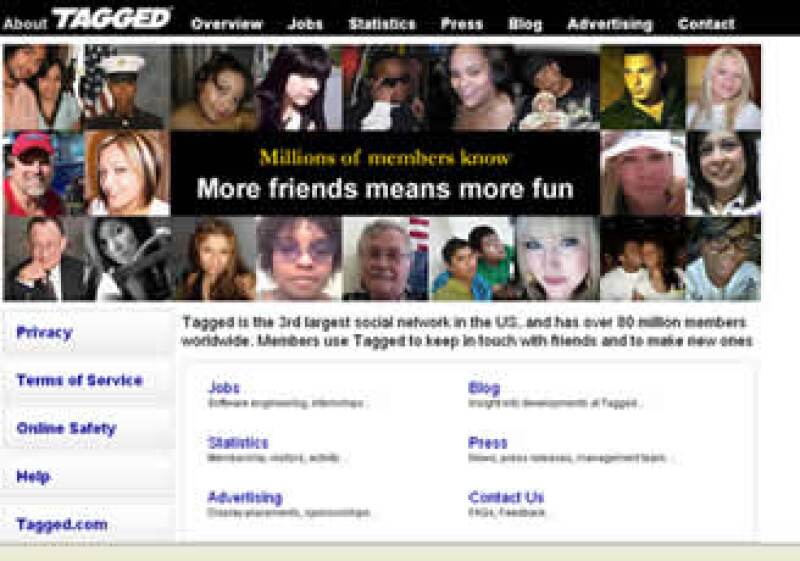 Tagged.com se ha convertido en la tercera red social más popular con 80 millones de usuarios. (Foto: Especial)