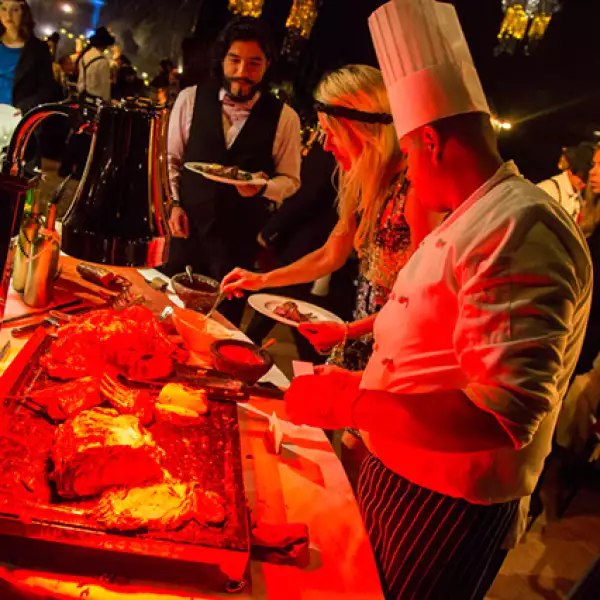 Buffet para la cena de fin de año en el hotel Rosewood