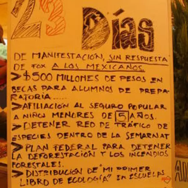 Aspectos. Plantón del Partido Verde Ecologista de México