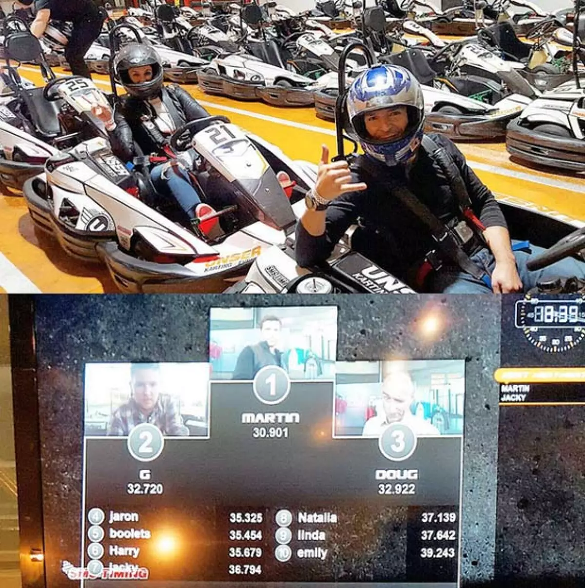 Al parecer, tanto ella como su esposo disfrutaron después de los go karts, donde seguro se divirtieron en grande.