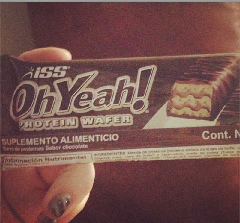 Estas barras son buenísimas por si no les da tiempo de desayunar es pura proteína y sólo 8 g de carbohidratos, publicó la actriz.