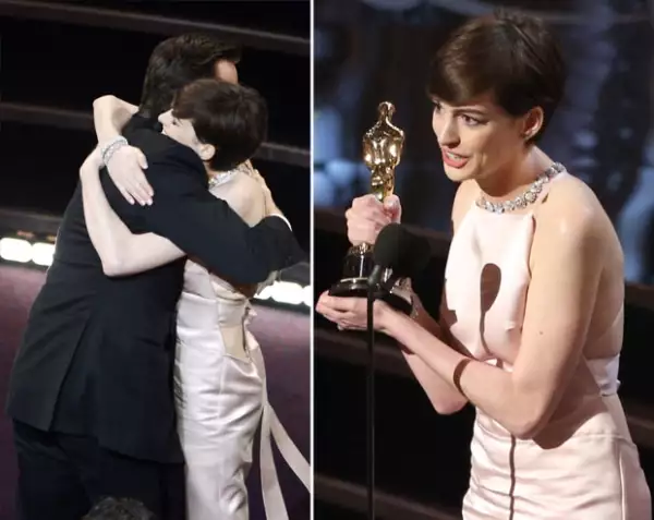 La actriz ganó su primer Oscar y agradeció, entre otras personas, a Hugh Jackman, quien dijo ser su gran amigo.