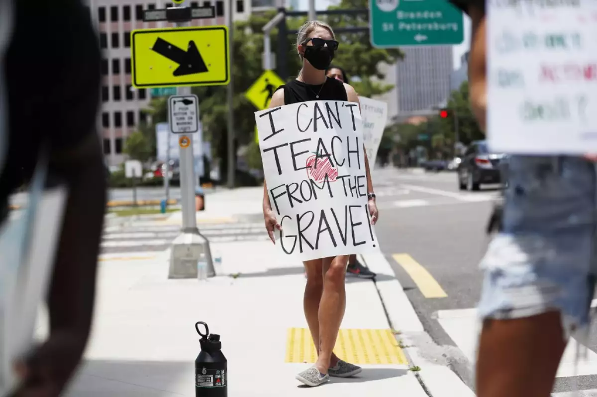 Hillsborough County Florida Teachers Protest Reopening Schools Amid Pandemic