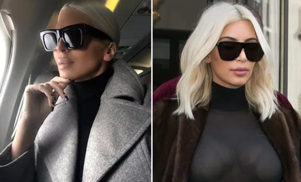 El parecido de Kim con Jelena se ve hasta en el mismo gusto por este diseño de lentes de sol.