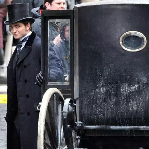 Durante la filmación de la cinta Bel Ami en Budapest, abril 2010.