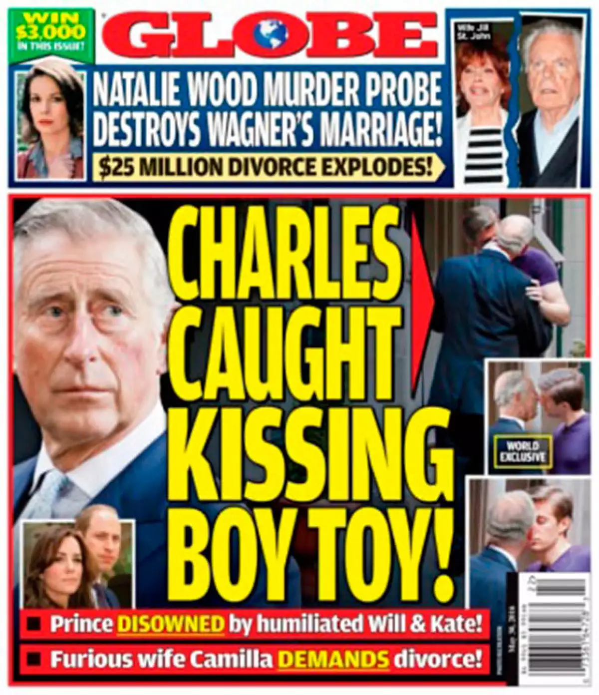 American Globe Magazine publica una serie de fotografías en las que aparentente aparece el hijo de la reina Isabel II besando a un joven, quien se dice es su "boy toy".