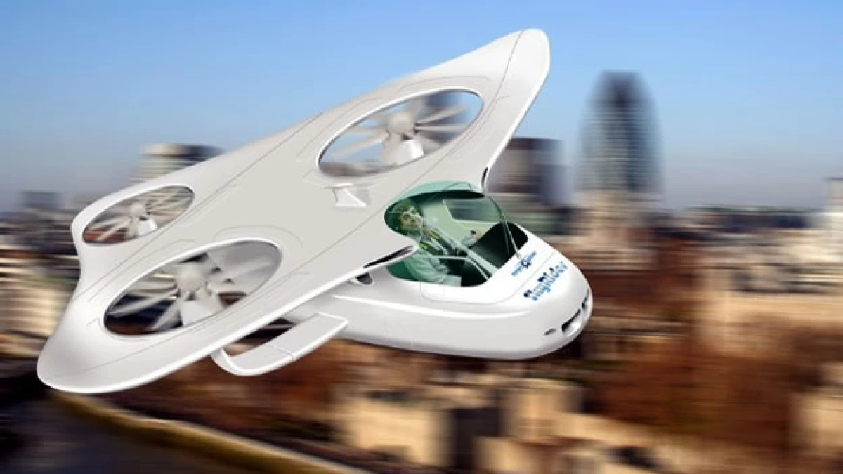 Una auto volador imaginario