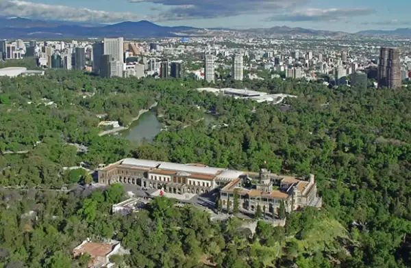 Vista panorámica del Bosque de Chapultepec.