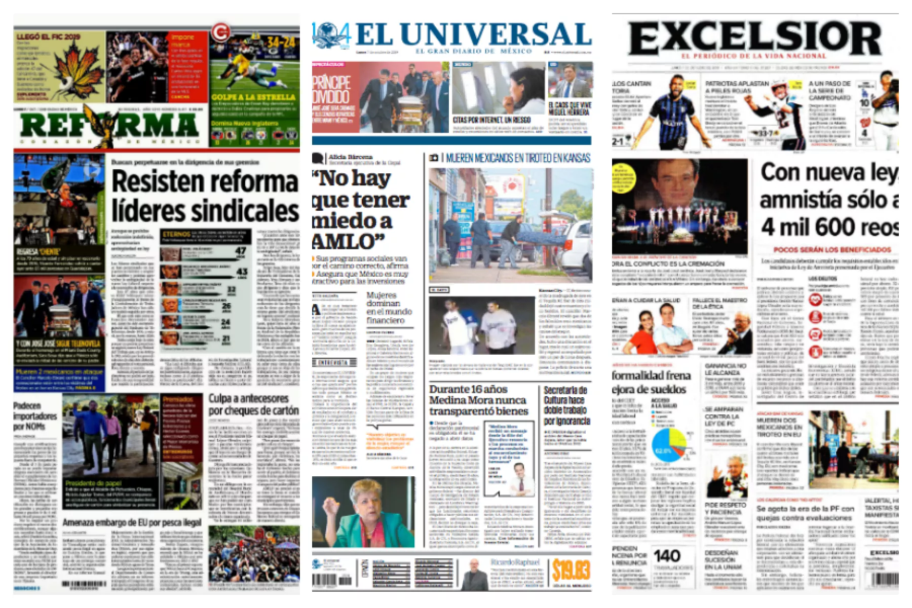 Portadas del 7 de octubre de 2019