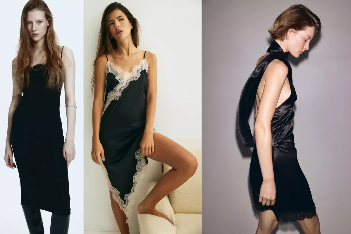 Vestido lencero h&m 