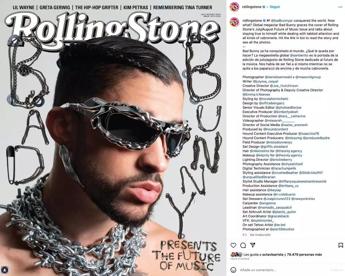 Los simbolismos detrás de la portada de Bad Bunny en Rolling Stone