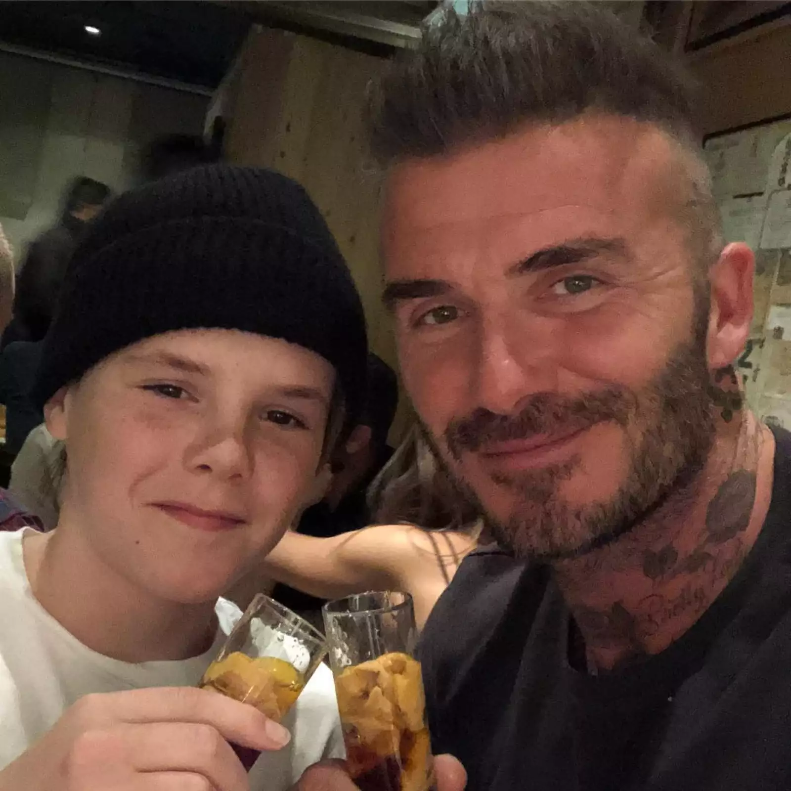 David Beckham junto a su hijo Cruz