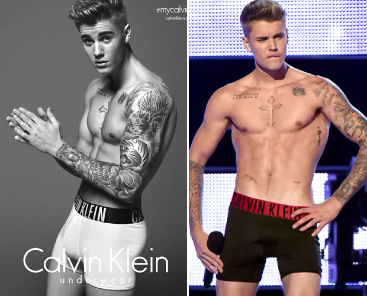 El "package" del cantante también se ve diferente a como luce en la vida real.