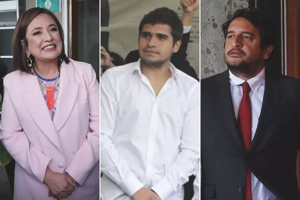 Xóchitl Gálvez, Gonzalo López Beltrán y Andrés López Beltrán