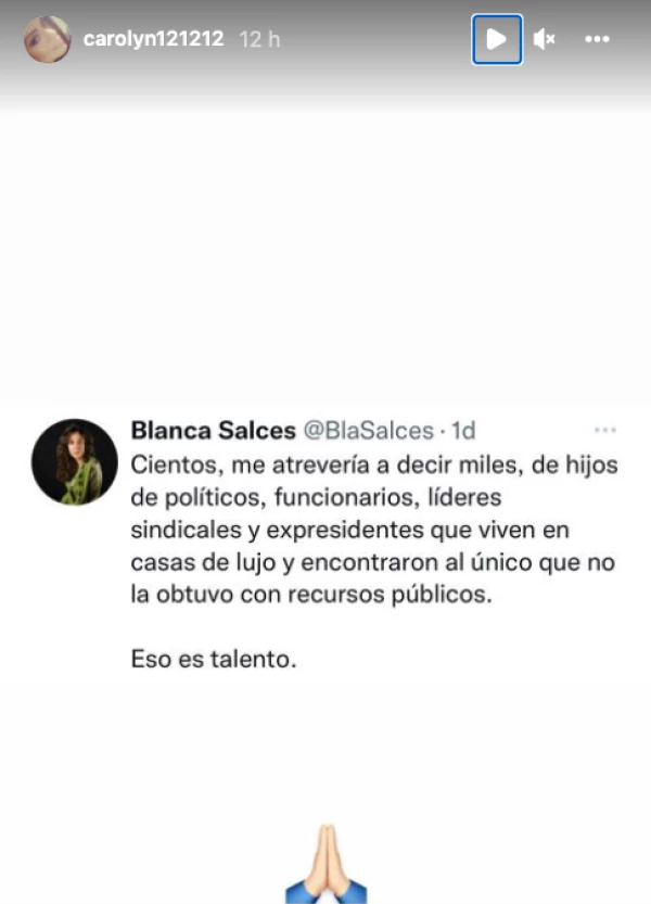 Captura de Pantalla instagram Carolyn Adams