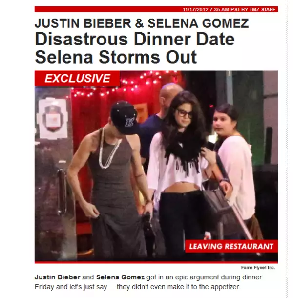 Se dice que Selena salió del lugar enojada.