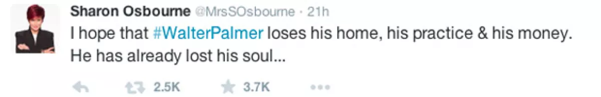 Sharon Osbourne demostró su enojo. Incluso en otro post mencionó que el dentista es Sataná