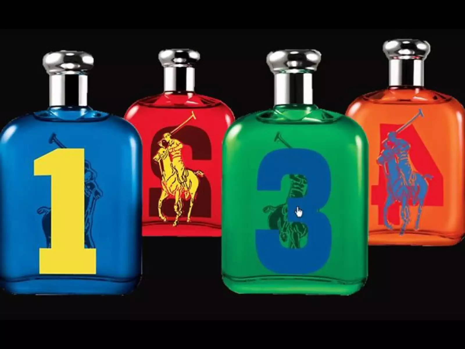 The Big Pony Collection 4 fragancias 1 -azul la deportiva, 2 rojo es pasión, 3 verde aventureros, 4 naranja elegante