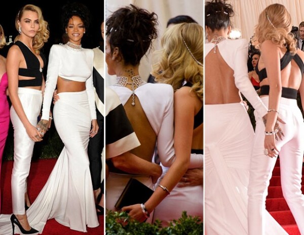 Cara y Riri usaron atuendos de Stella McCartney.