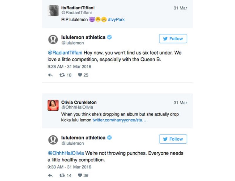 La conversación por twitter entre fans y la marca canadiense