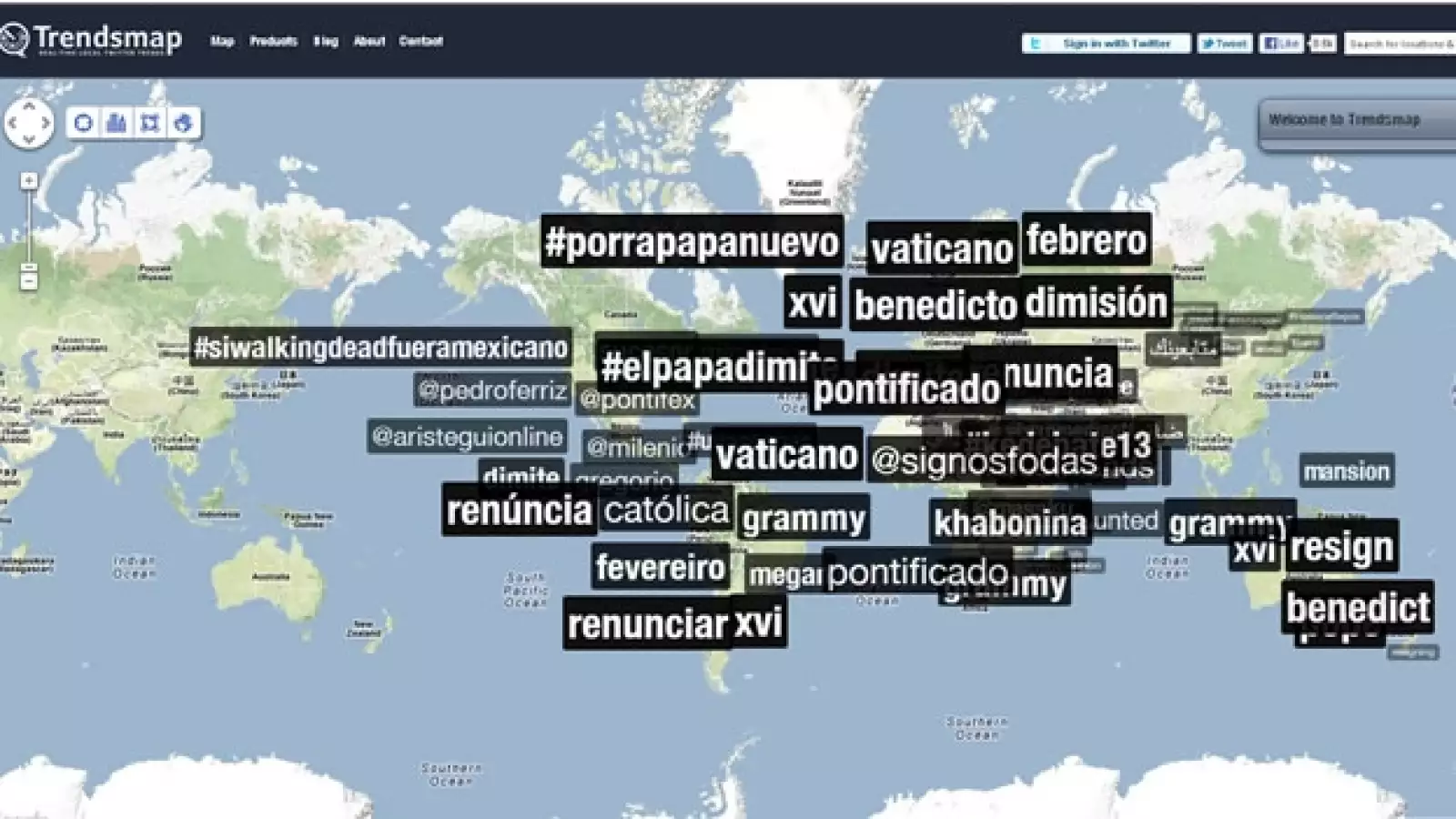 Trendsmap renuncia papa