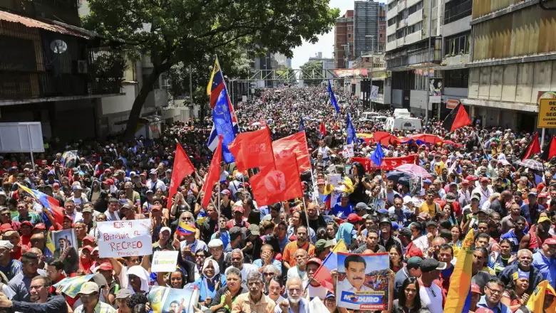 Supporters of Venezuela's President Nicolas Maduro take part in a rally in support of his government in Caracas