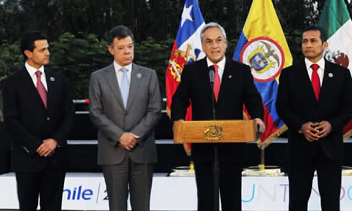 Los mandatarios de México, Colombia, Chile y Perú en la conferencia de prensa donde hicieron el anuncio. (Foto: Reuters)