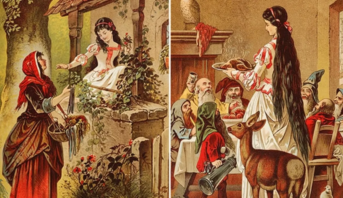 Dibujos de Carl Offterdinger sobre Blancanieves.