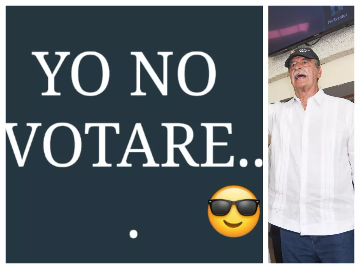 Vicente Fox y otros políticos llaman a no participar en las votaciones para la revocación de mandato 2022. (Vicente Fox y una imagen en que dice "Yo no votaré"). 