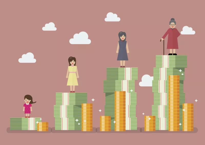 Woman with retirement money plan