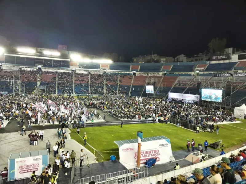 El Estadio Azul en mitin de Morena