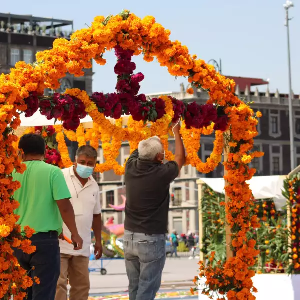 Inicia la instalación de las ofrendas por el Día de Muertos en la Ciudad de México. 