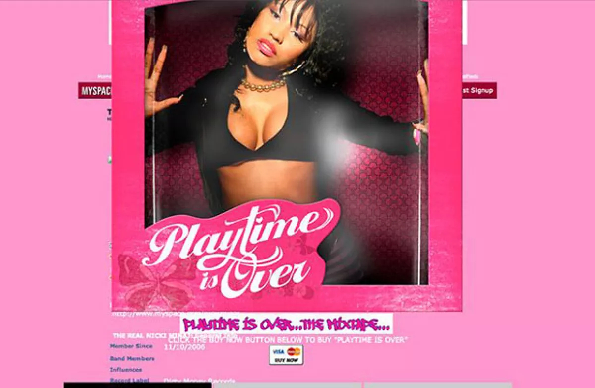 Nicki Minaj y su cuenta de MySpace-