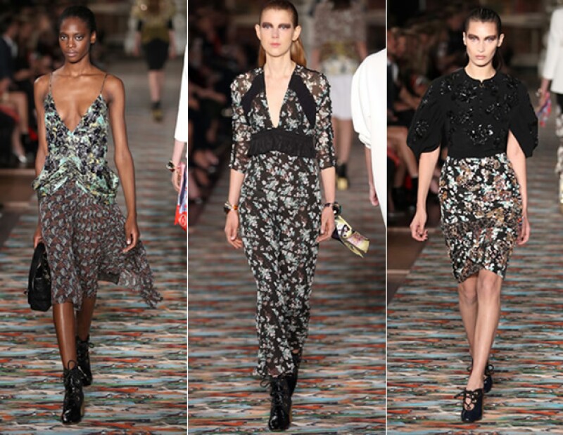 En la pasarela, desfiló Bella Hadid, quien mostró la tendencia más fuerte: Los estampados.