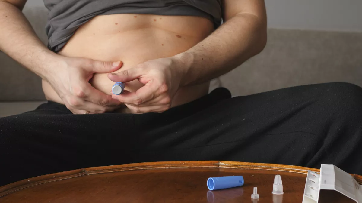 Obese,Fat,Man,Injecting,Semaglutide,Ozempic,Injection,Control,Blood,Sugar