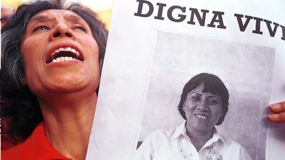 Una mujer protesta por el asesinato de Digna Ochoa