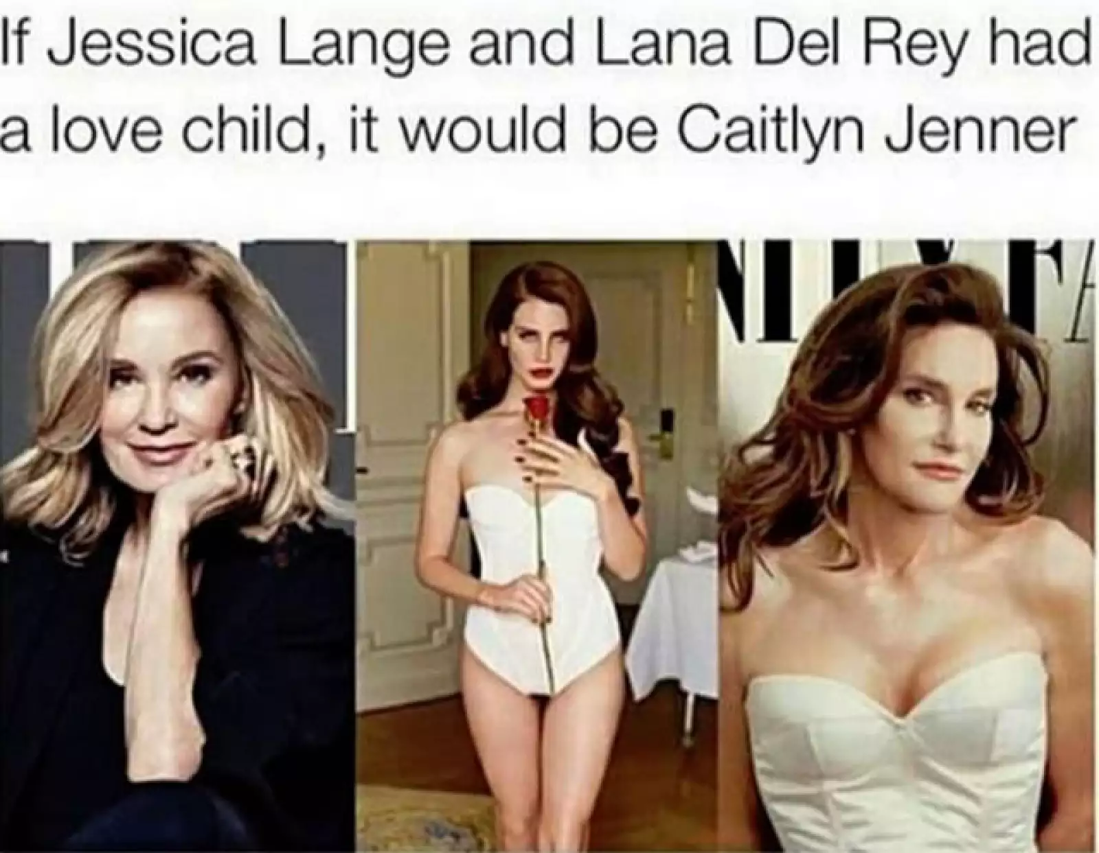 El parecido entre Caitlyn y la actriz Jessica Lange también llamó la atención de los usuarios en las redes sociales.