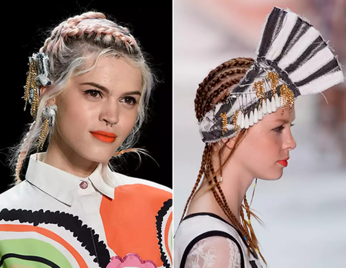 Los labios naranjas de Desigual complementaron la colección colorida y arriesgada.