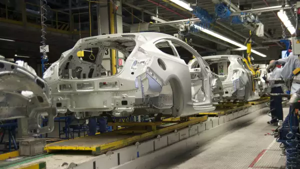 Cars on the production line