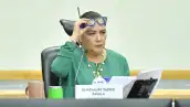 Guadalupe Taddei, consejera presidenta del Instituto Nacional Electoral (INE), durante una sesión extraordinaria. 