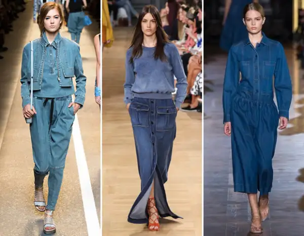 El denim se vio en las pasarelas PV15 de Fendi, Chloé y Stella McCartney.