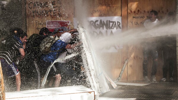 Protest against Chile's state economic model in Santiago