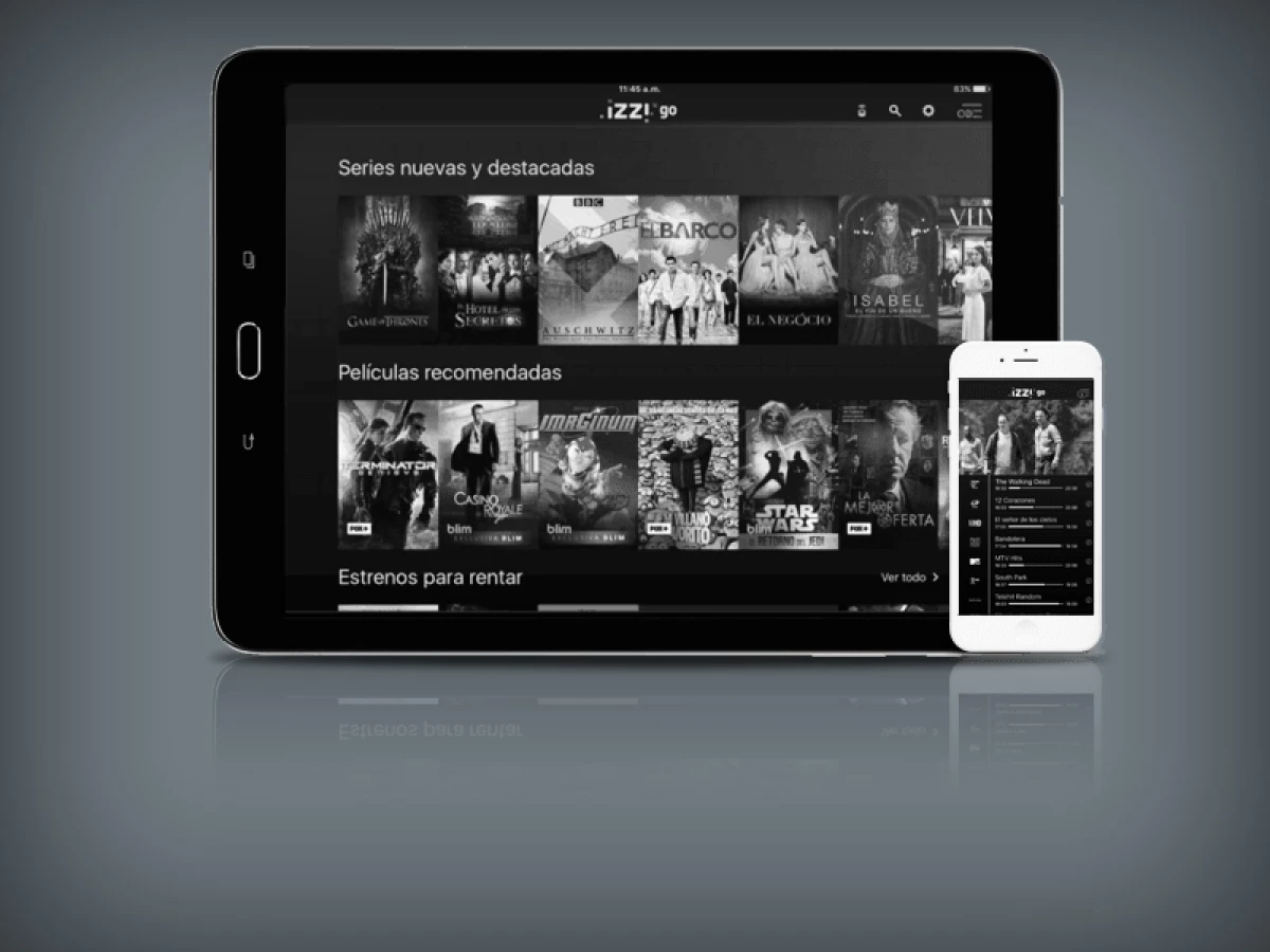 Los nuevos servicios de izzi TV son bajo demanda y la aplicación para dispositivos móviles.