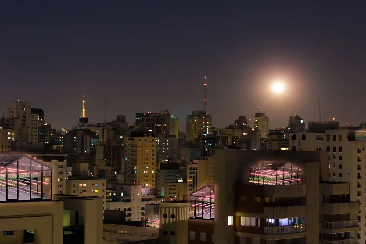 Así lucirían plantas de luz solar, activadas en las grandes ciudades. Aquí, en Sao Paulo, Brasil.