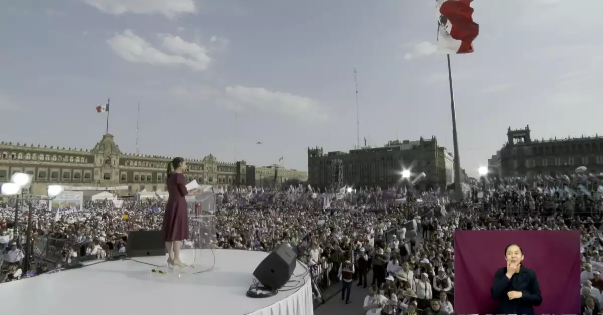 Claudia Sheinbaum arranca campaña presidencial en el Zócalo con concentración masiva