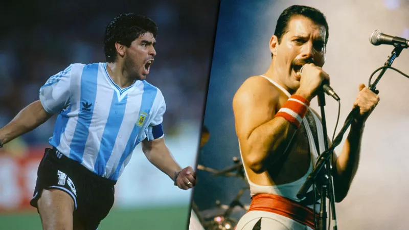 Diego Armando Maradona y Freddie Mercury