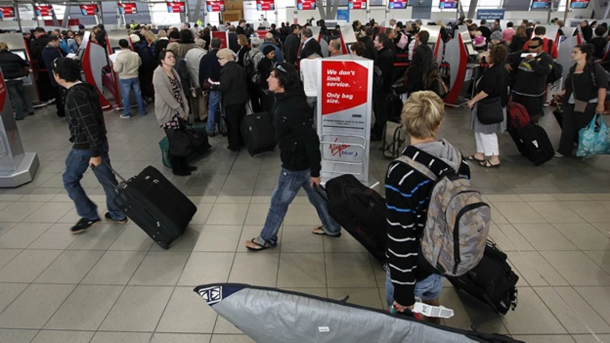 pasajeros varados en una aeropuerto de australia