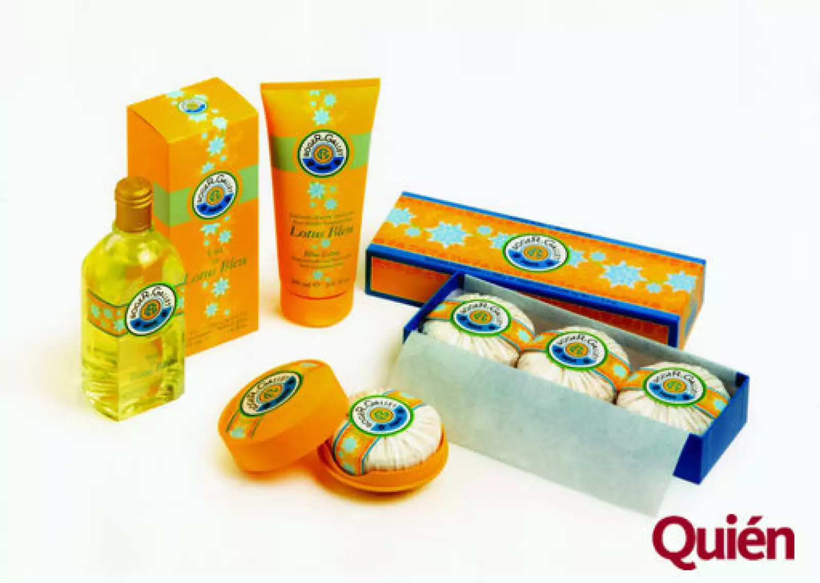 Cosméticos. Jabones. Lotus Bleu con textura suave y fragancia. De Roger & Gallet