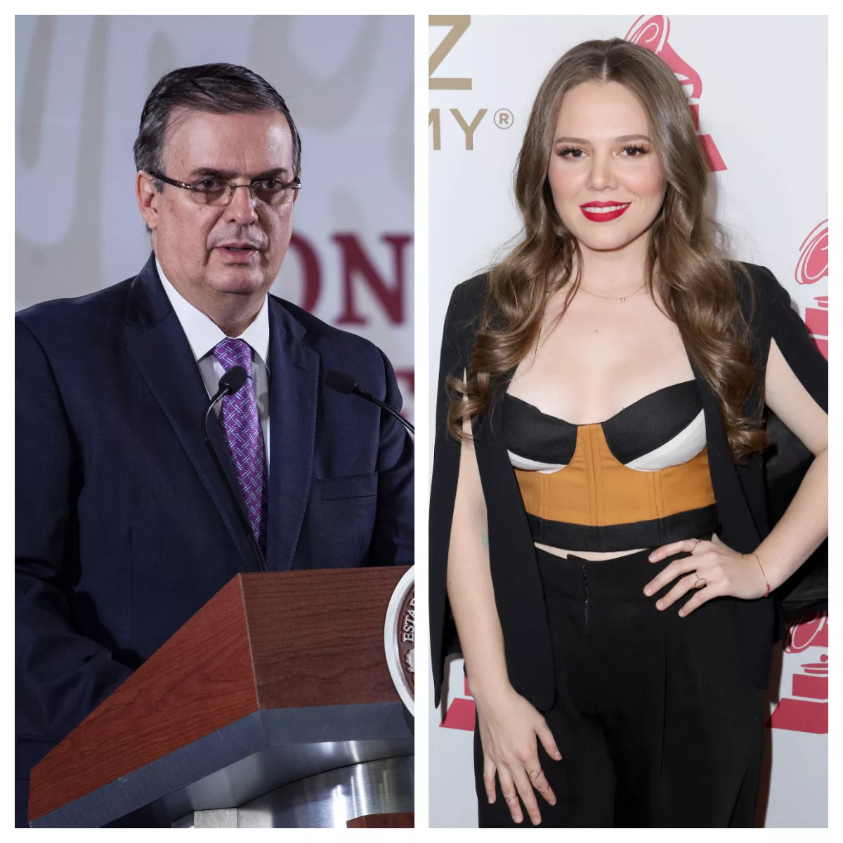 Marcelo Ebrard y Joy Huerta