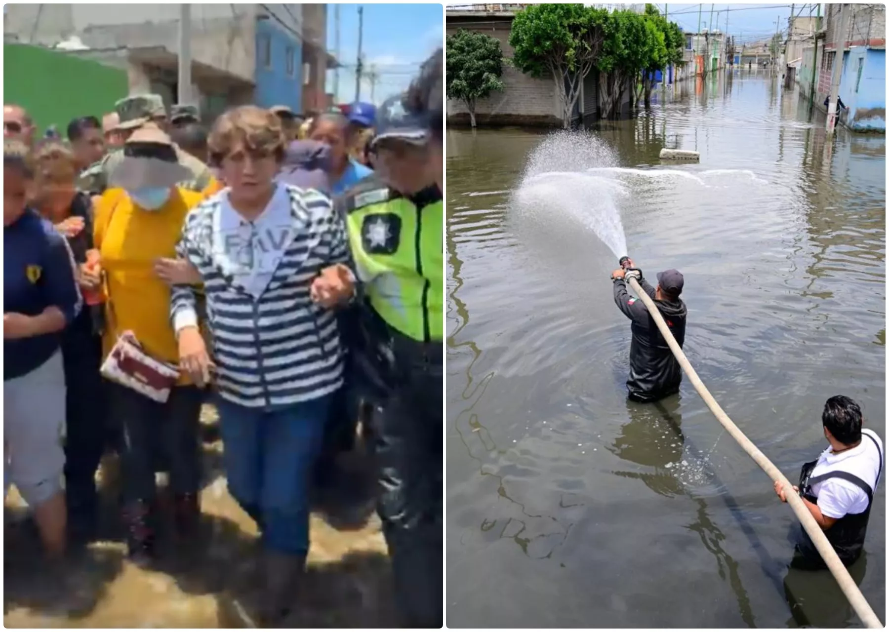 Delfina Gómez recorre Chalco 19 días después de las inundaciones; vecinos le reclaman 